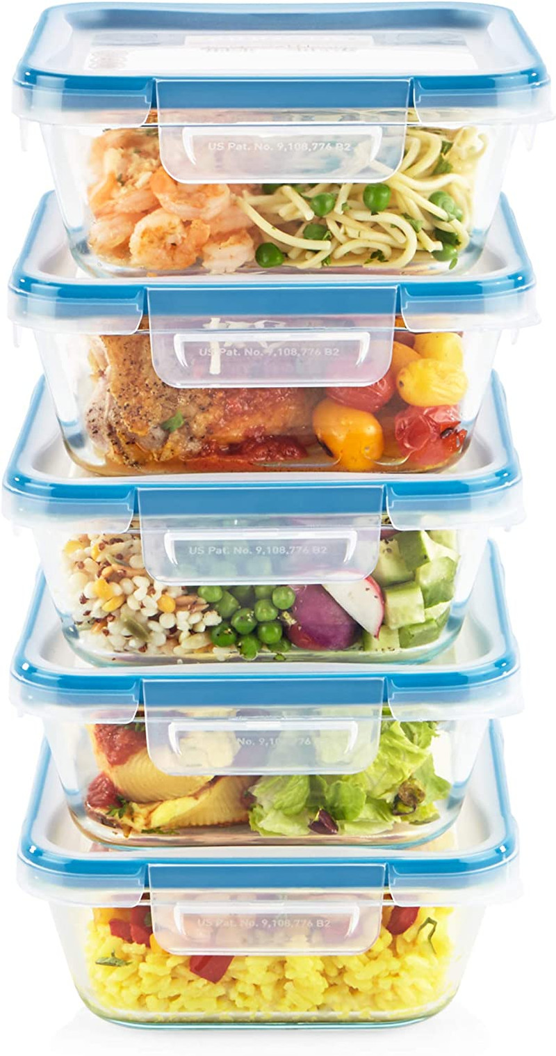 Snapware Total Solutions (5-Pack, 4 Cup) Glass Food Storage Containers Set, Air