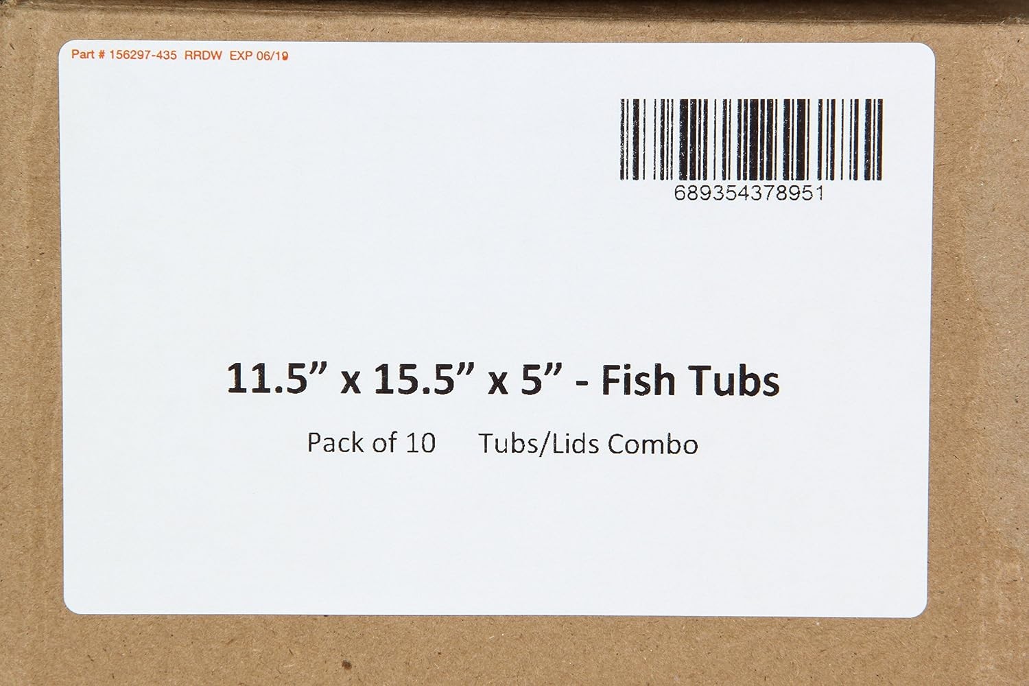 Fish Tubs/Food Storage Bins 25lb 11.5″ x 15.5″ x 5″ Pack of 10 Deep Bases W/
