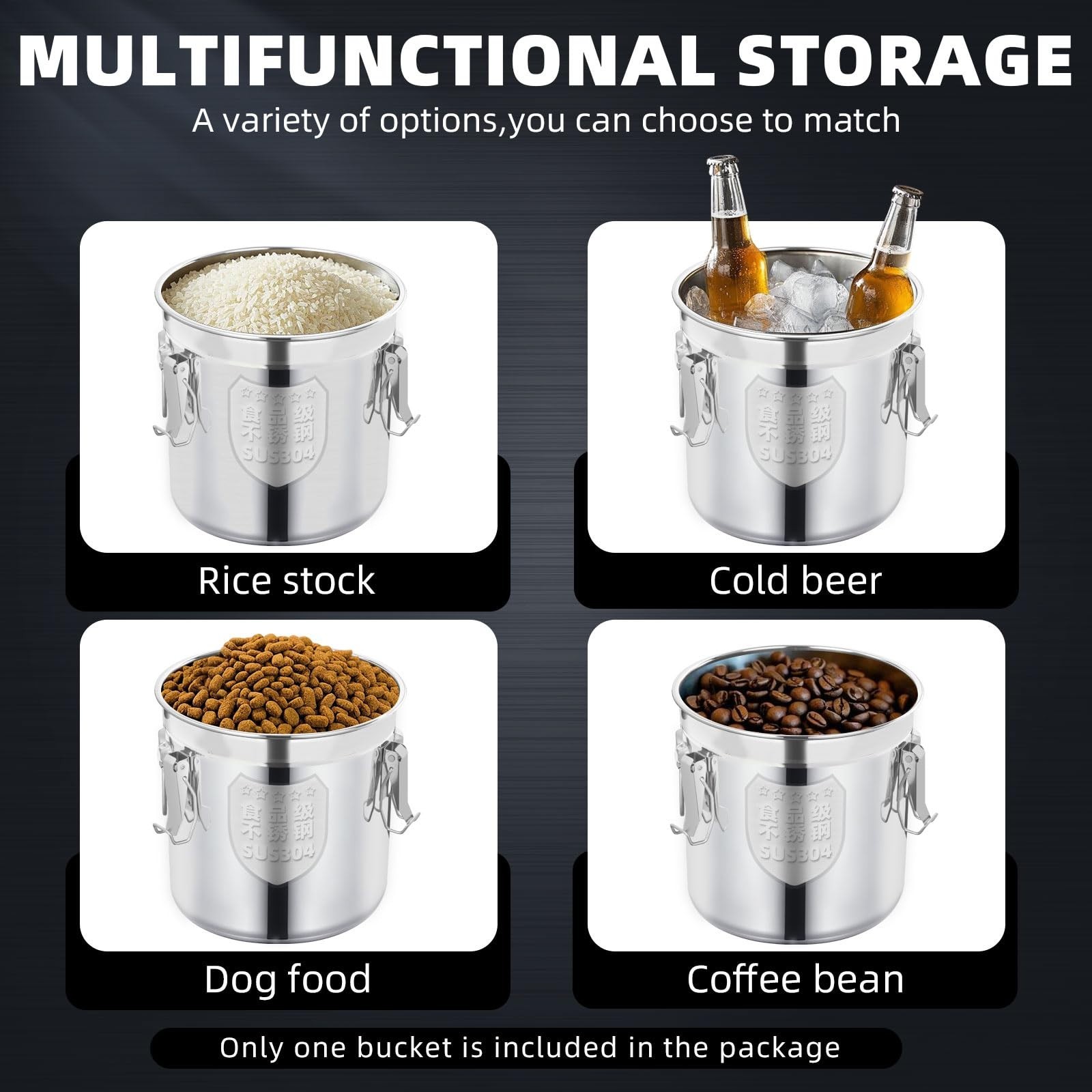 12L Stainless Steel Food Storage Container with Lid & Lock – Airtight Canister 4