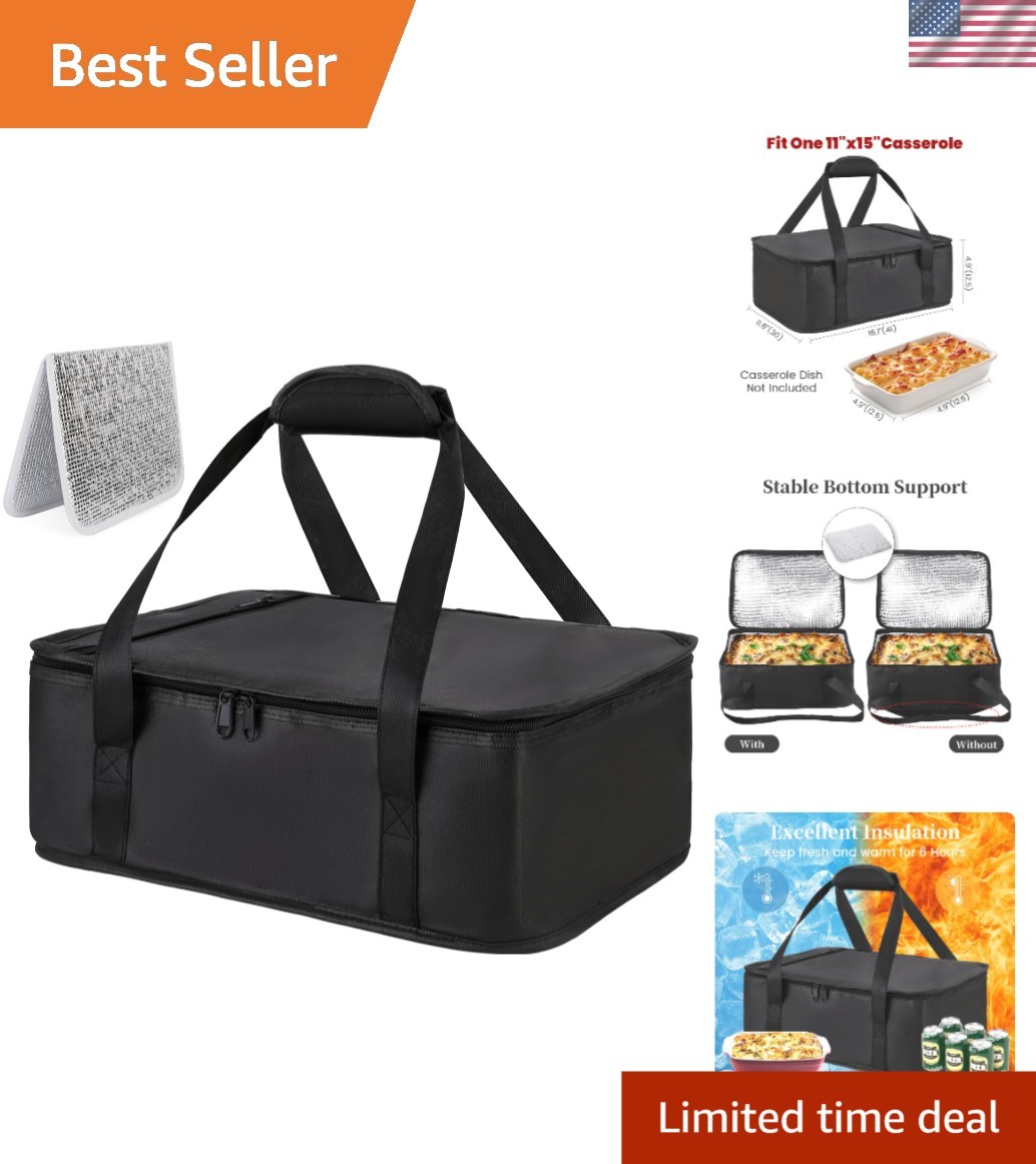 Eco-Friendly Insulated Casserole Carrier Bag for Effortless Food Transport