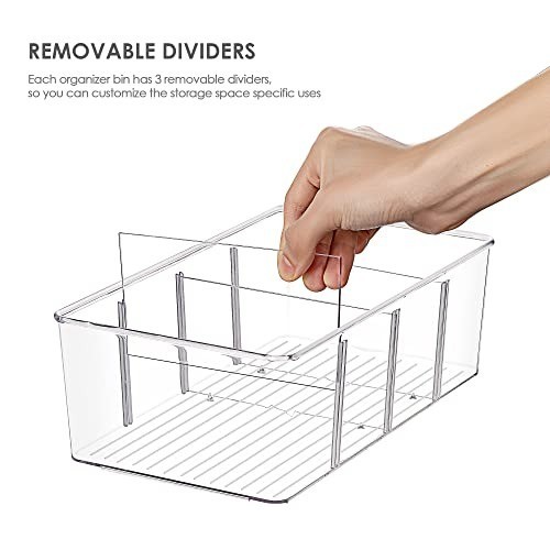 Vtopmart 8 Pack Food Storage Organizer Bins, Clear Plastic Bins for Pantry, Kitc
