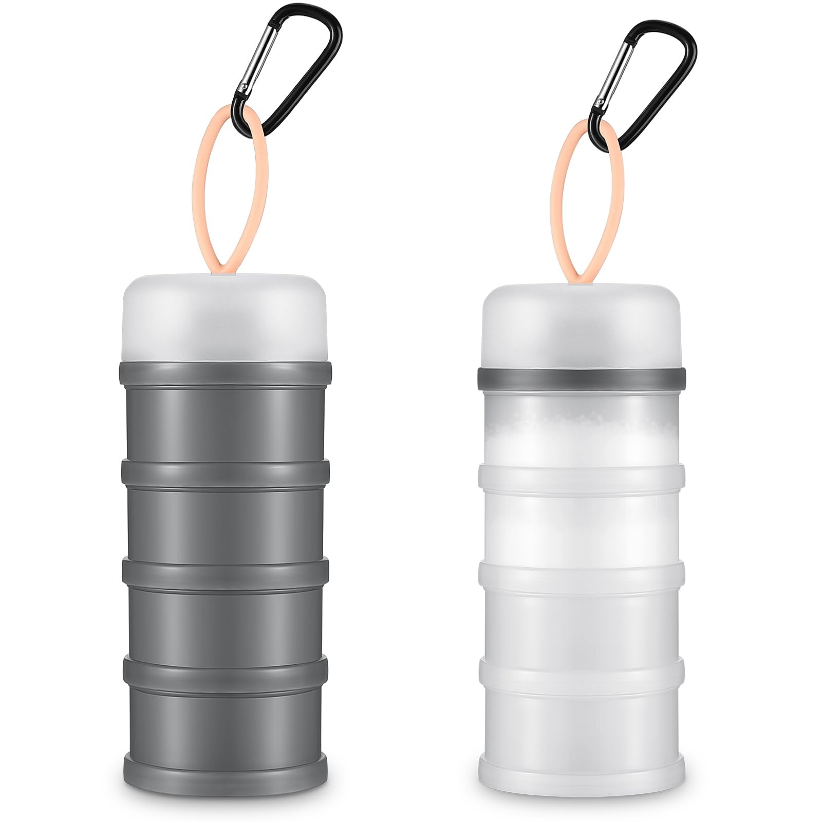 Baderke 2 Pcs Protein Powder Container with Funnels Stand, 4 Stackable Leakpr…