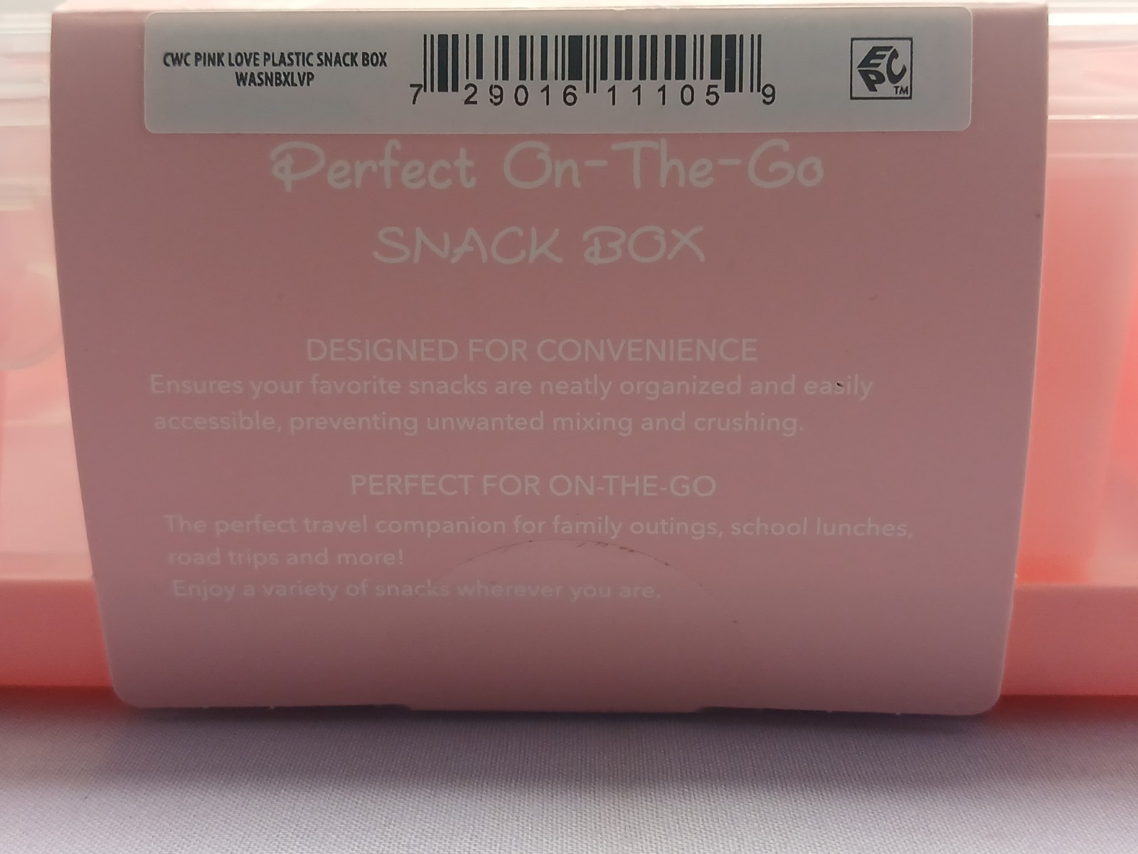 CWC Cook With Color ~ Snack Box ~ Perfect-On-The- Go Snack Box ~ Clear / Pink