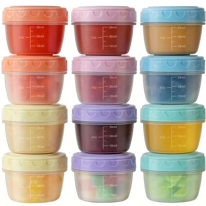 6 Pack 2oz Salad Dressing Containers with Lids Dipping Sauce Cups for Snacks
