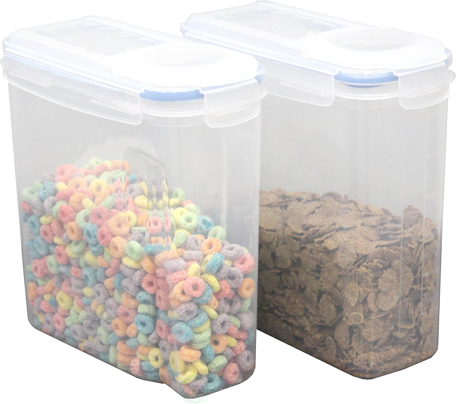 Large BPA-Free Plastic Food Cereal Containers, Airtight Spout Lid Set of 2