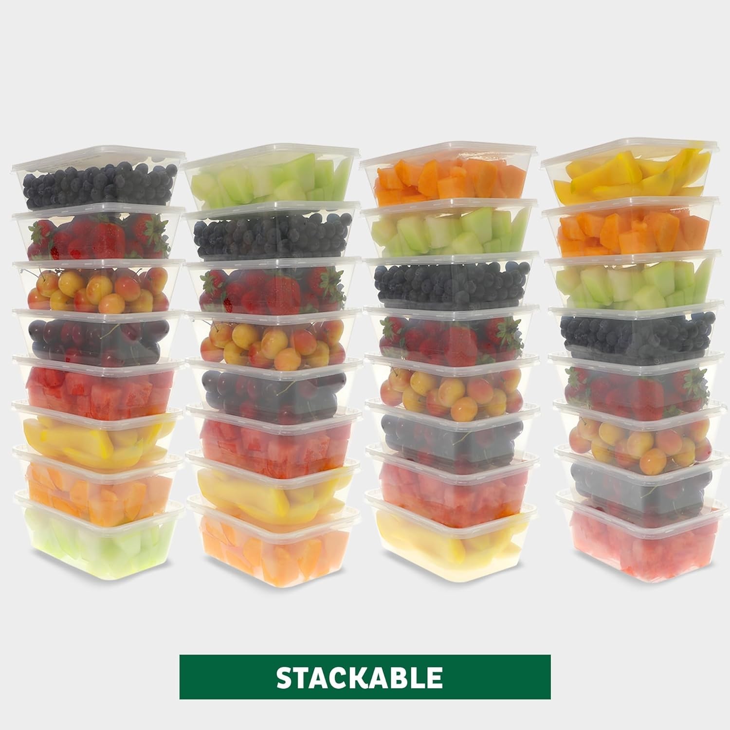 Food Storage Containers 50 Set 25 Oz Clear Plastic Deli Containers with Lids