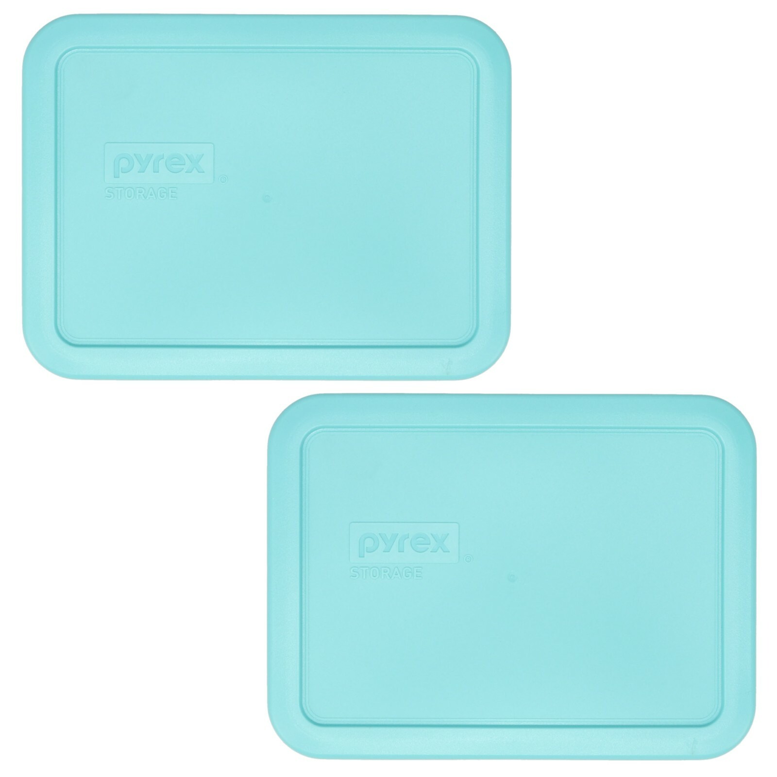 Pyrex 7210-PC Sun Bleached Turquoise Food Storage Replacement Lid Cover (2-Pack)