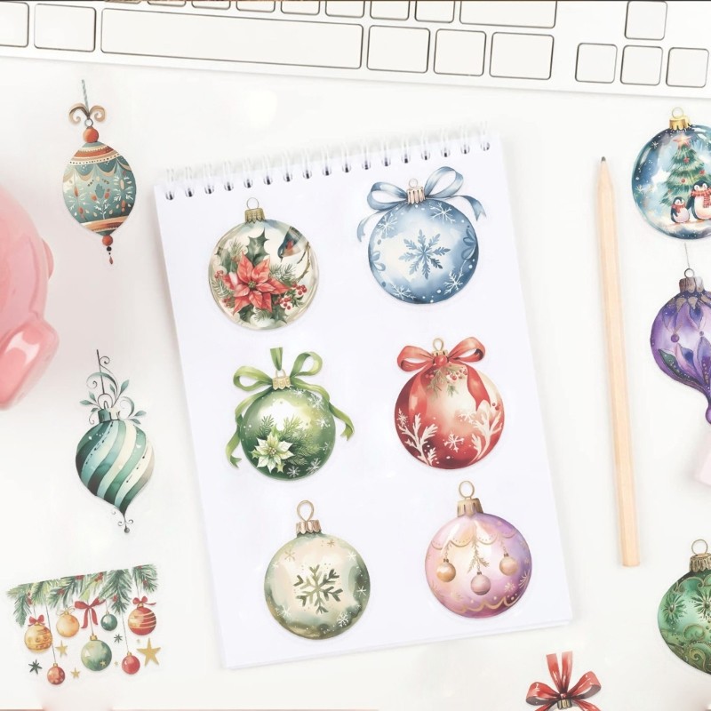50 Christmas Decorative Transfers PET Substance Clear Background Gift Packaging