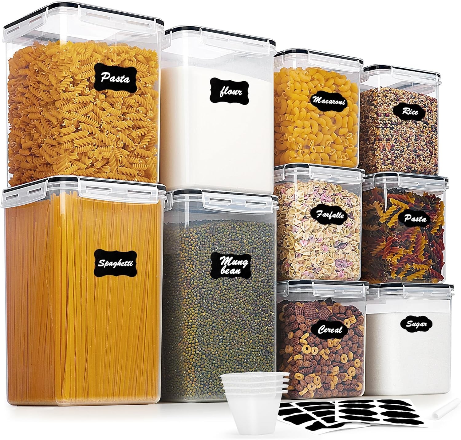 Vtopmart 10 PCS Flour and Sugar Storage Container, Large Airtight Food Canisters