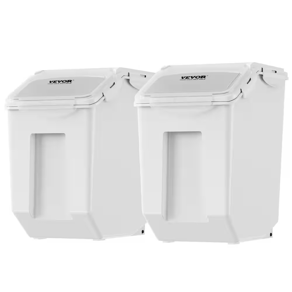 Ingredient Storage Bin 2 X 15 In. L Dispenser Bin with 2-Measuring Cups PP Mater