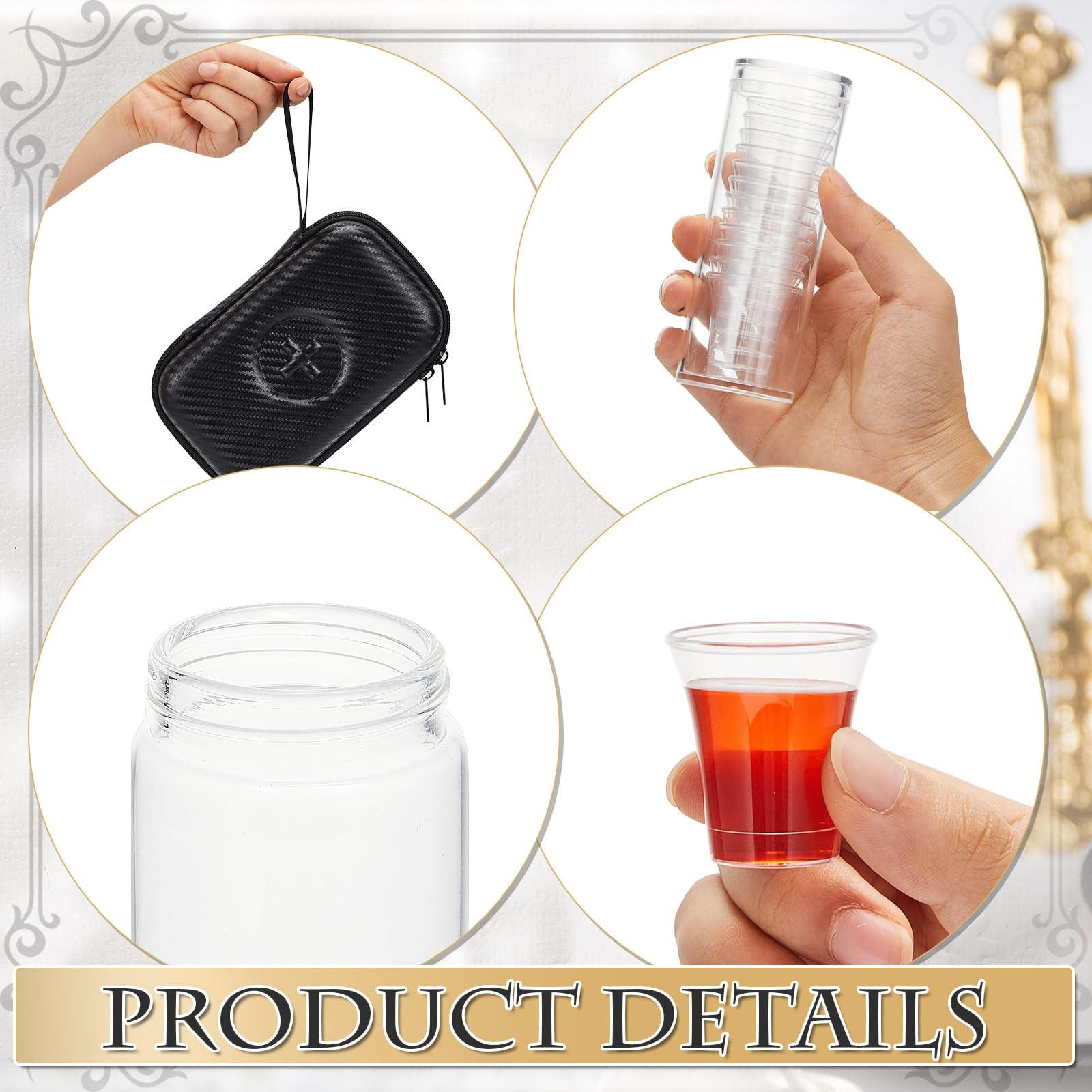 2 Set Portable Communion Set Gifts for Catholic Priests Travel, Home Visits, …