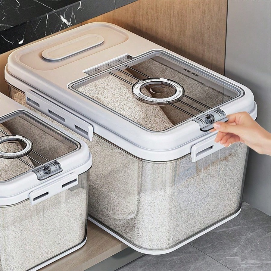 Large 10.8L Airtight Rice Dispenser Food Storage Container Bin Measuring Cup