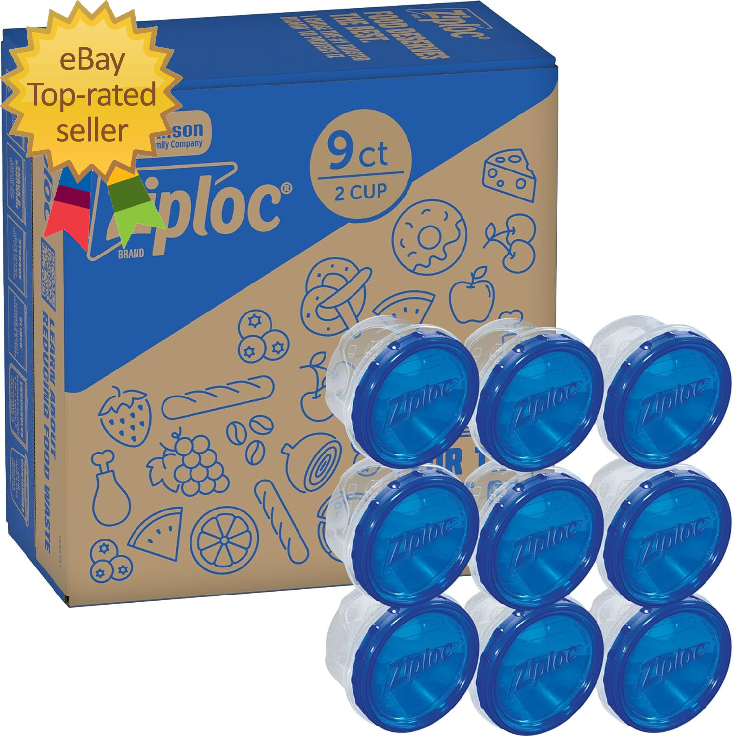 Ziploc Twist N Loc Food Storage Containers, Leak Resistant Design, Small Round,
