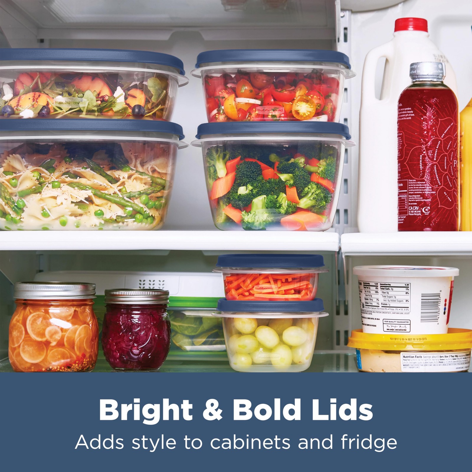 Rubbermaid Easy Find Lids 26 Piece Food Storage Container Set Blue Color