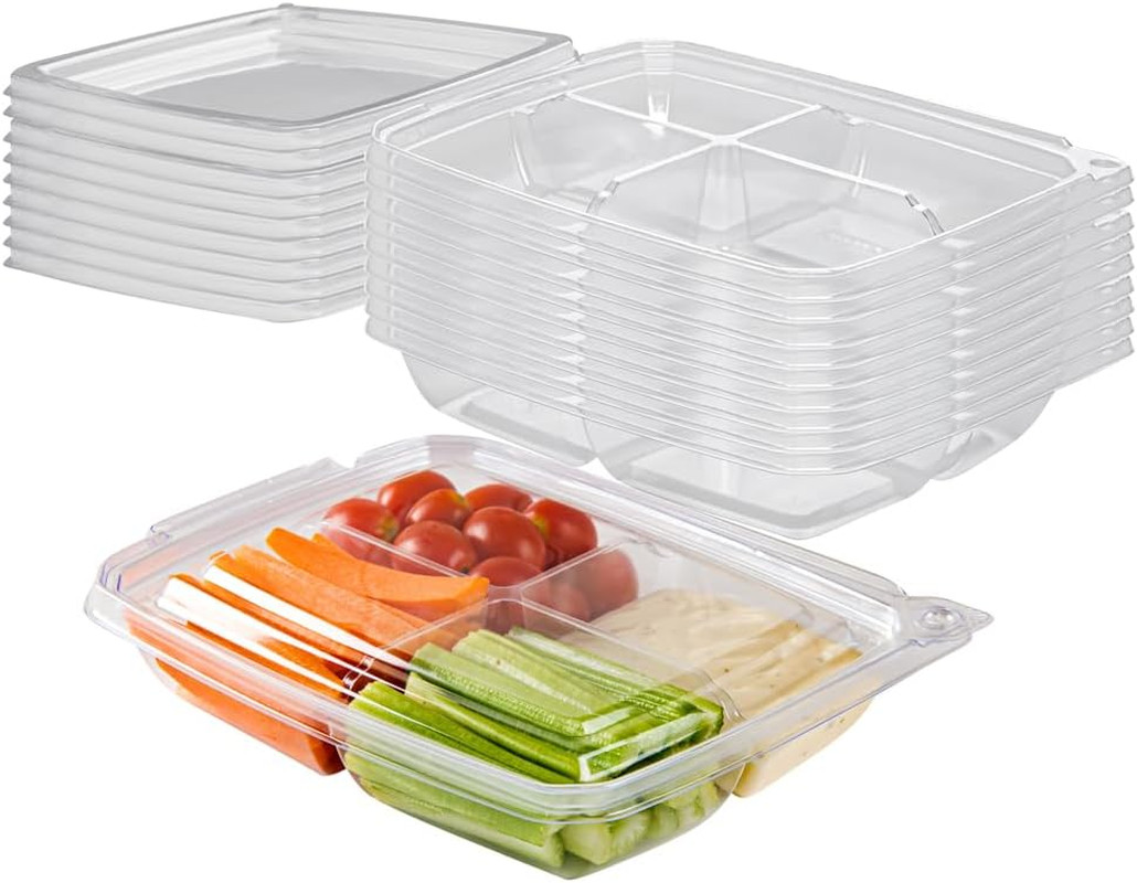 Tamper Tek 13 Ounce Rectangle Take Out Containers, 100 Durable Carryout Containe