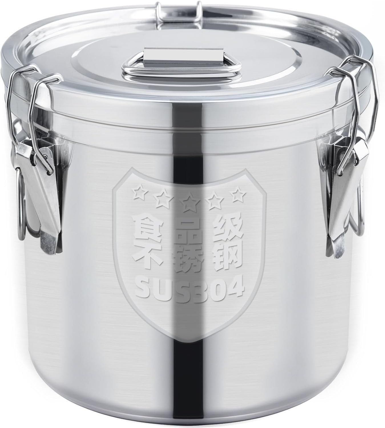 304 Stainless Steel Airtight Food Storage Container 12L/3.2 Gal with Lid