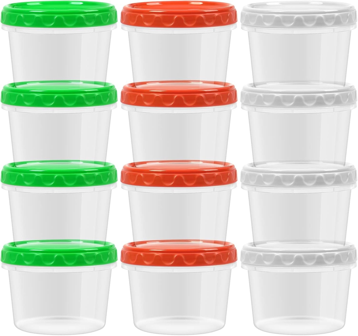 16 oz Plastic Freezer Containers with Lids 2 Cup Food Storage Container BPA F…