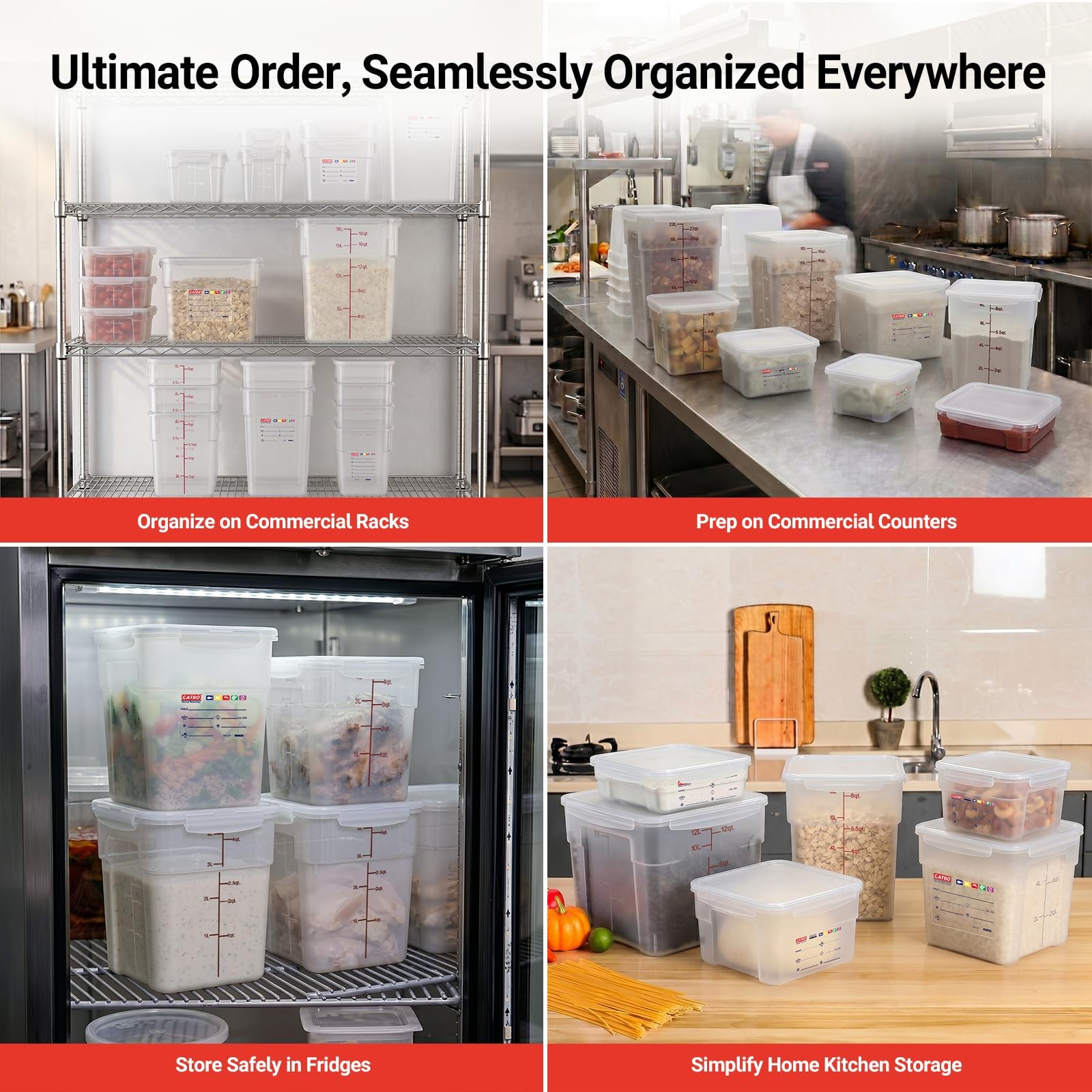 2 Pack 2 QT Commercial Airtight Food Storage Containers, BPA-Free Translucent…