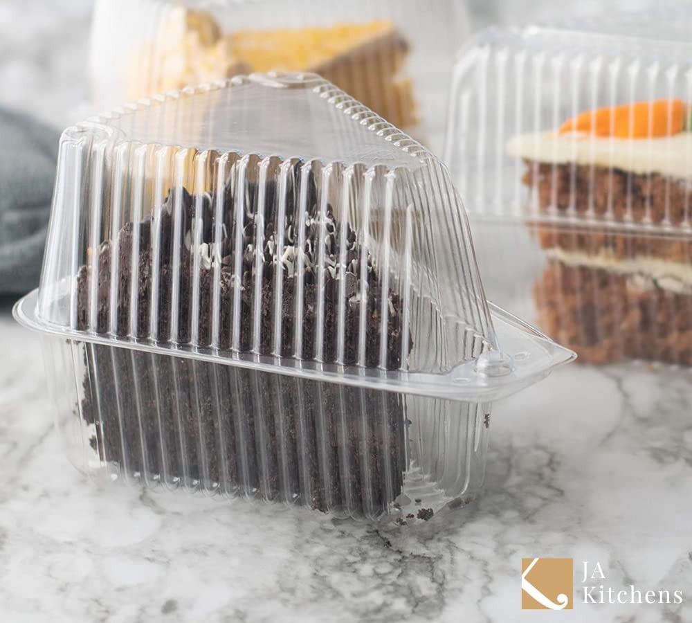 Hinged Clear Singleslice Pie/cake/cheesecake Container high Dome Lid 20 Pieces