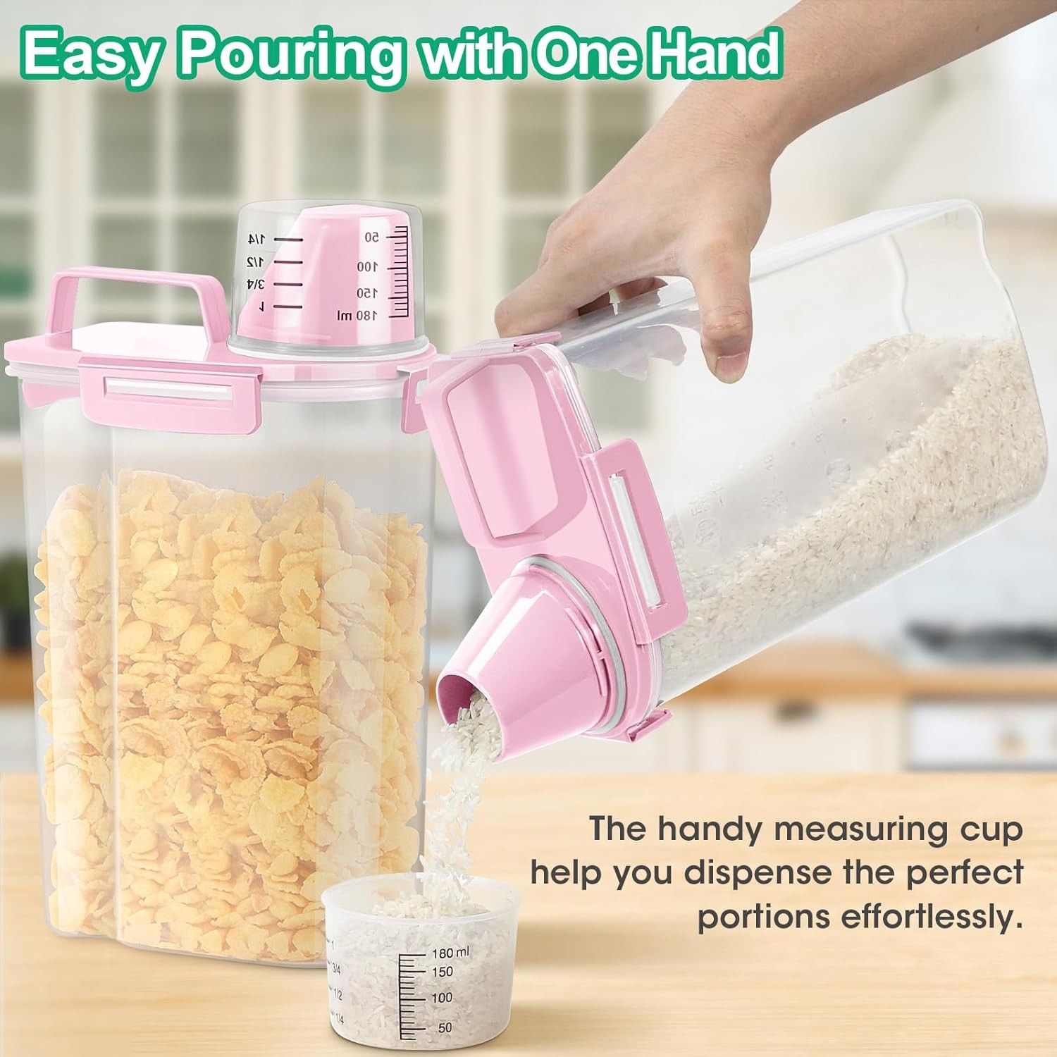 Rice Container 2 Pack 5 Lbs Cereal Container Storage Kitchen Pantry Food Storage