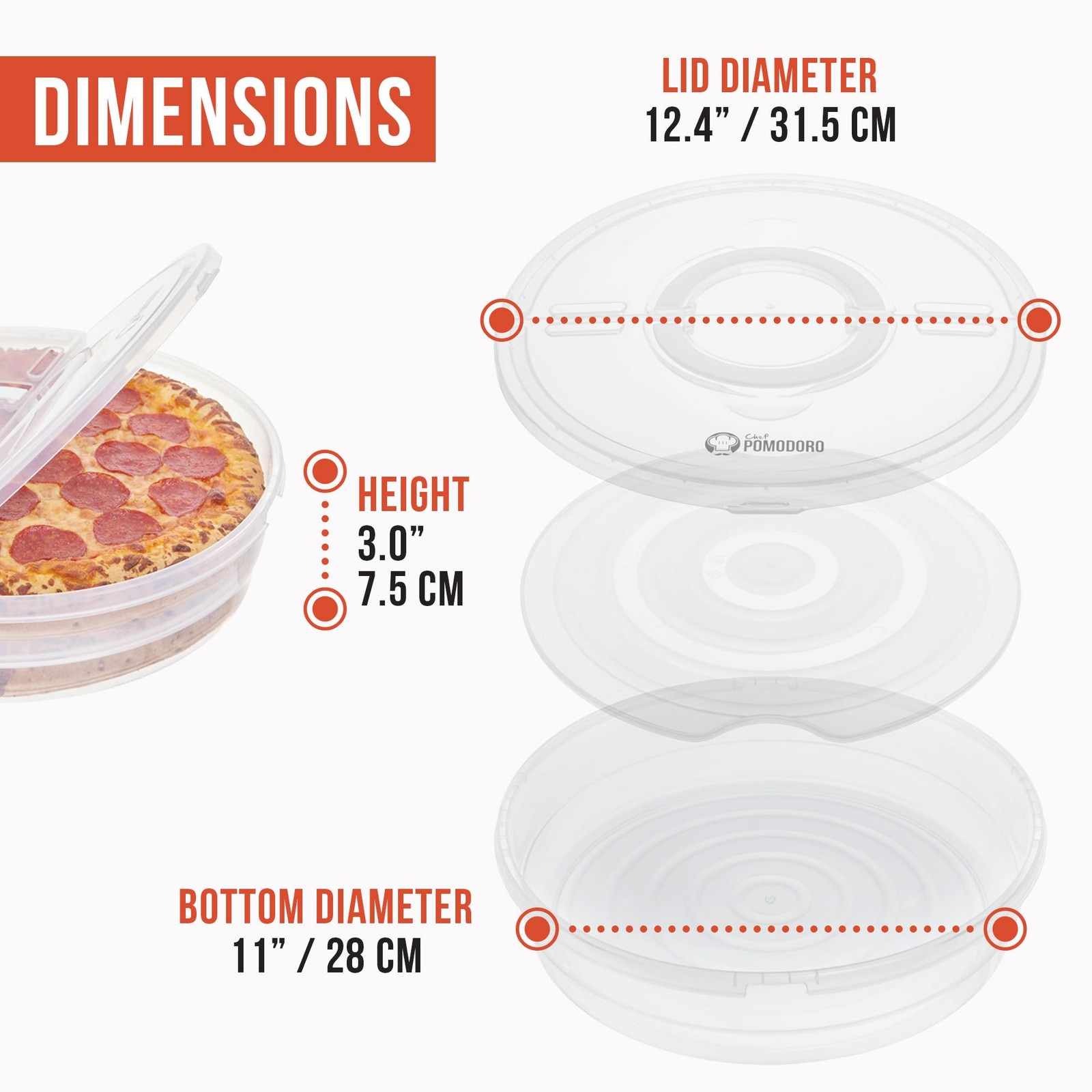 Chef Pomodoro Pie Carrier for 2 Pies 12-Inch, Multi Pie Carrier With Lid and …