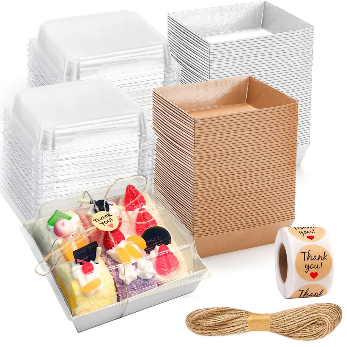 100 Pack Charcuterie Boxes with Clear Lids – Eco-Friendly, Portable, and Leak…