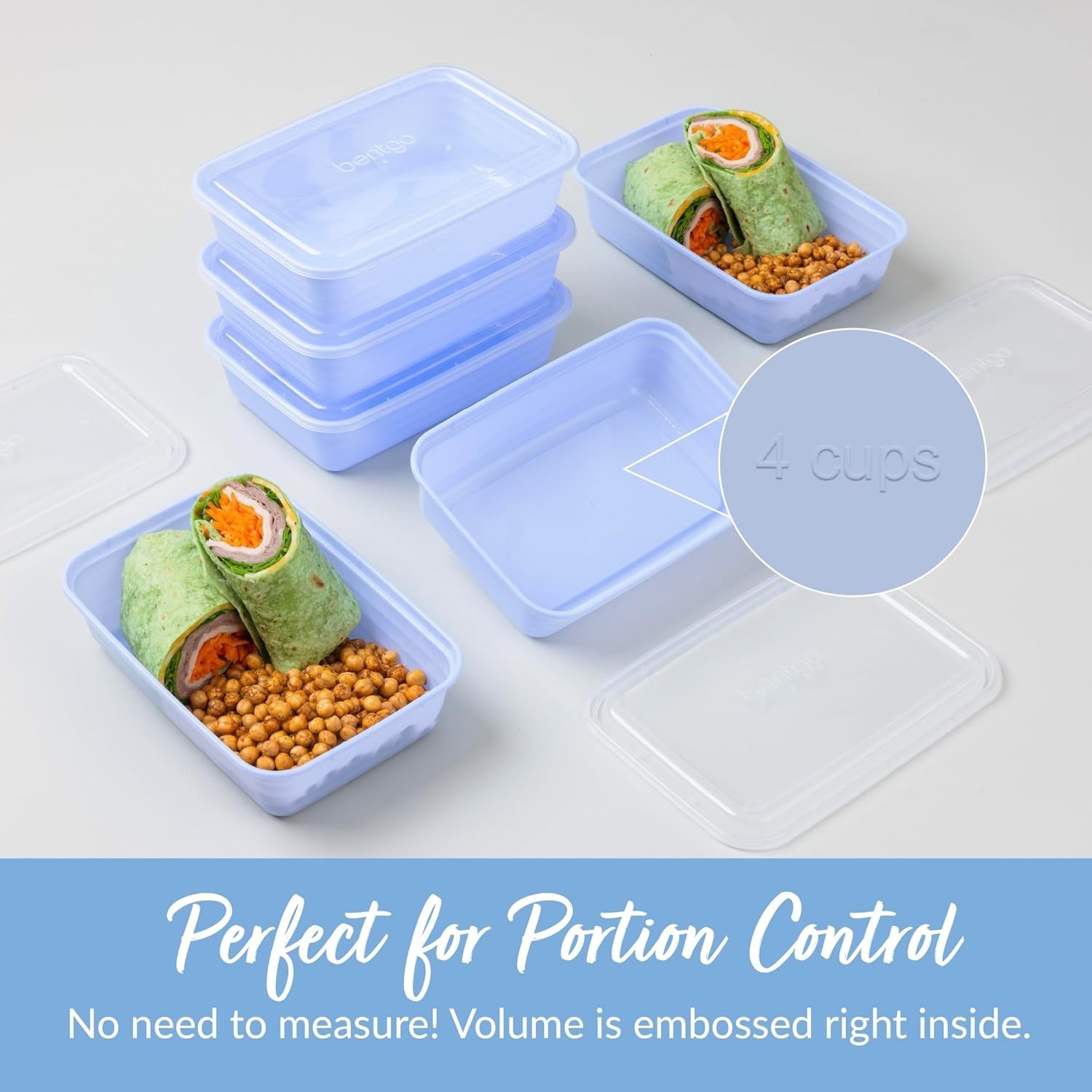 Elegant Periwinkle Meal Prep Containers – 20-Piece BPA-Free for Portion Control