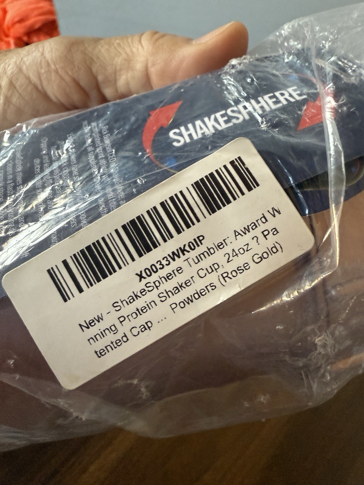 ShakeSphere Tumbler Protein Shaker Bottle Metallic Rose Gold 5060436241069