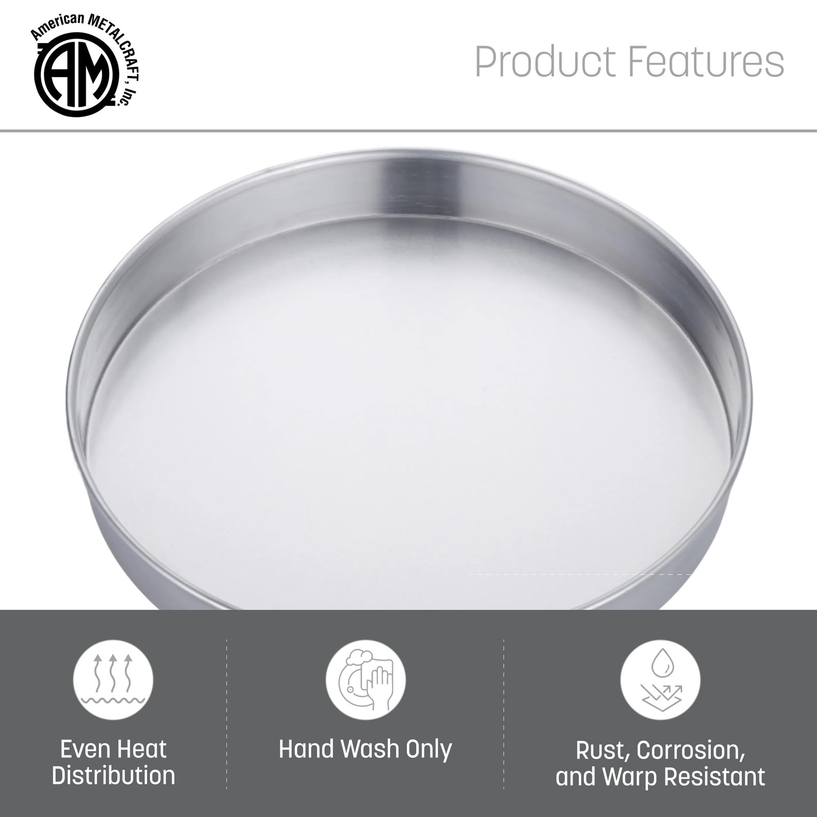 Straight-Sided Pan 16″ Dia 2″ H 18-Gauge Aluminum – Ideal for Baking & Pizza