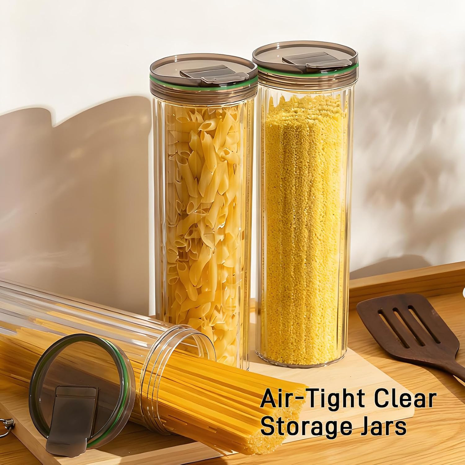 11-Inch Tall Airtight Spaghetti Container – Clear Pasta Holder Organizer for Kit