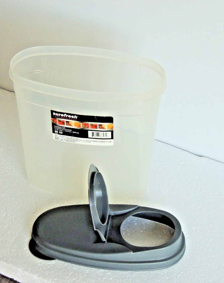 Surefresh Container and Lid tall 14.5 cups clear with grey lid