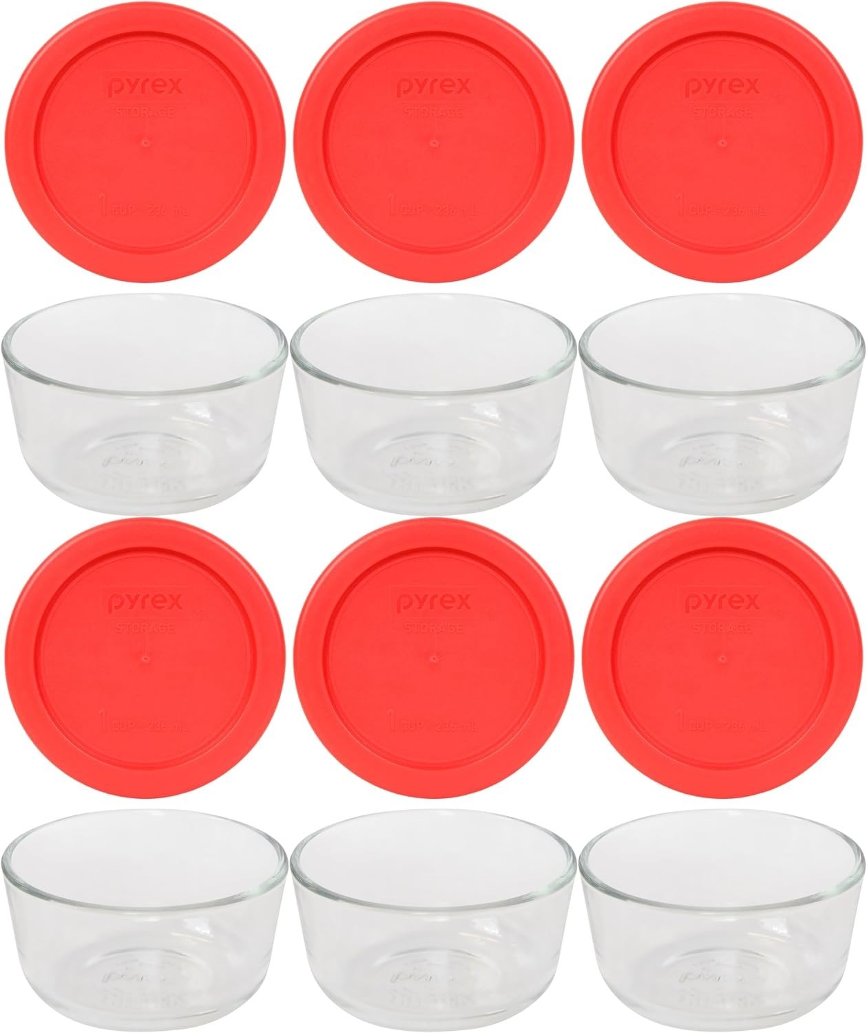 Food Storage Containers Pack of 6 12-piece 1 Cup Plastic Kitchen Sets