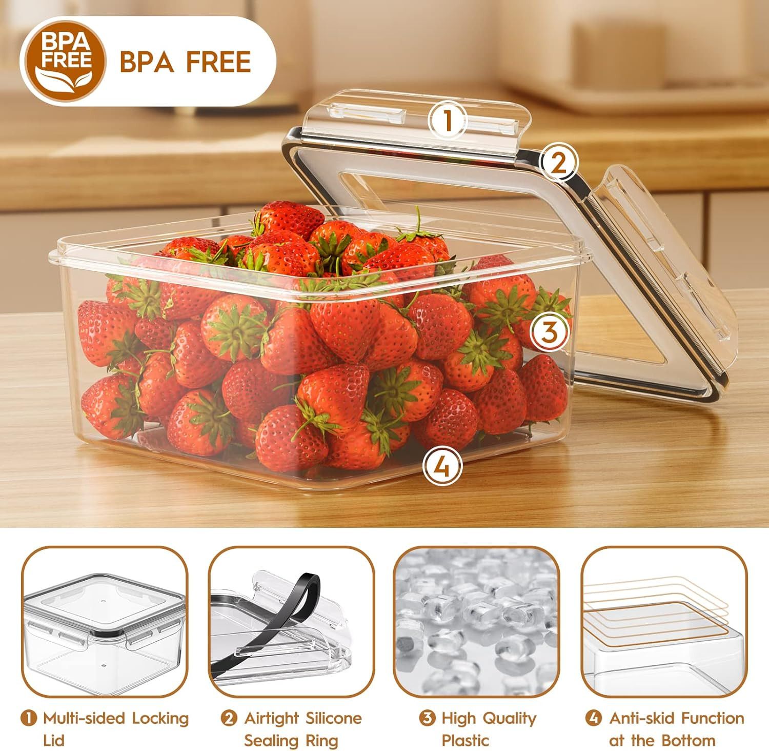 40 PCS Food Storage Containers with Lids Airtight (20 Containers & 20 Lids), Lea