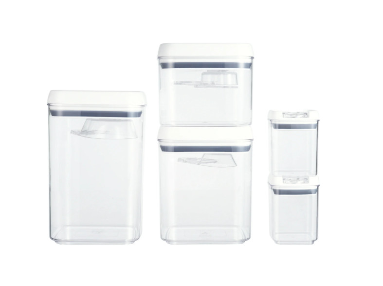 8 Piece Food Storage Container Set With Lids- Clear Stackable Kitchen Containers