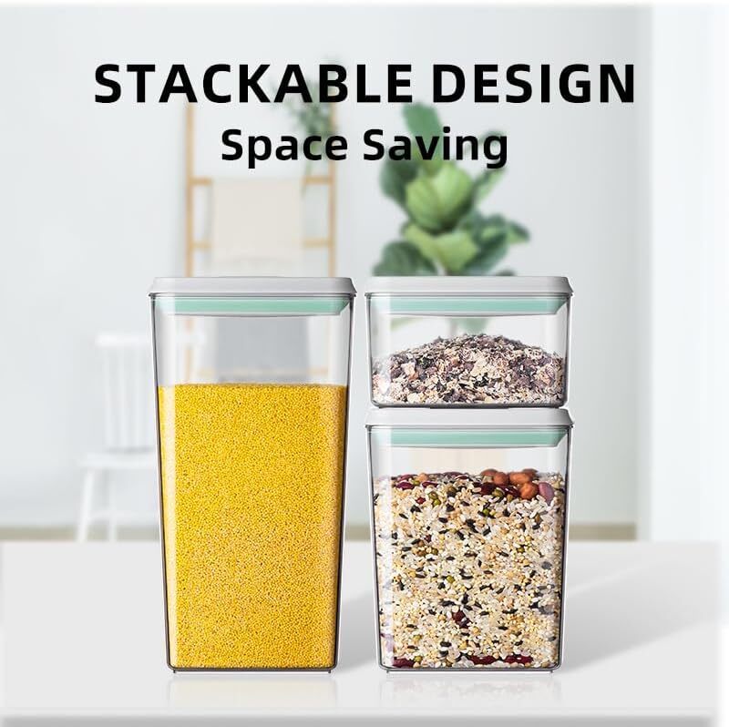 6-Piece Sealed Storage Box Set with Lid Stackable, (0.5, 1.2, 1.8 kg)*2