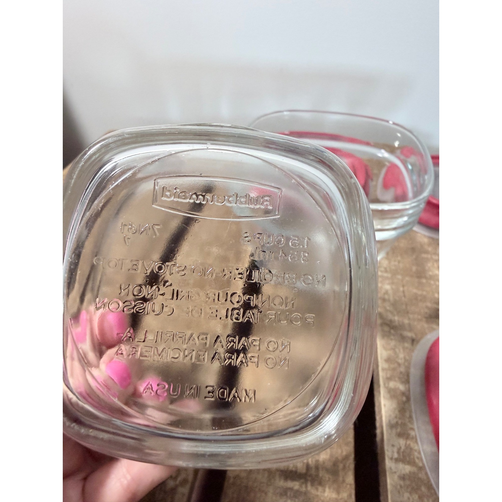 3 Rubbermaid Glass Storage Containers 1.5 Cup with Lid 7N61 Discontinued