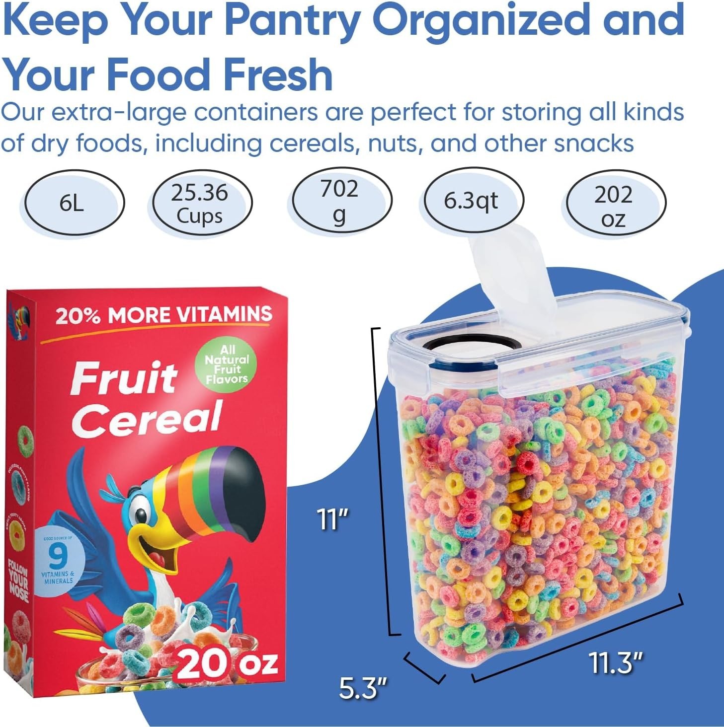 Complete Kitchen Organization Set: 2 Airtight Containers, 6.3L Each – BPA Free