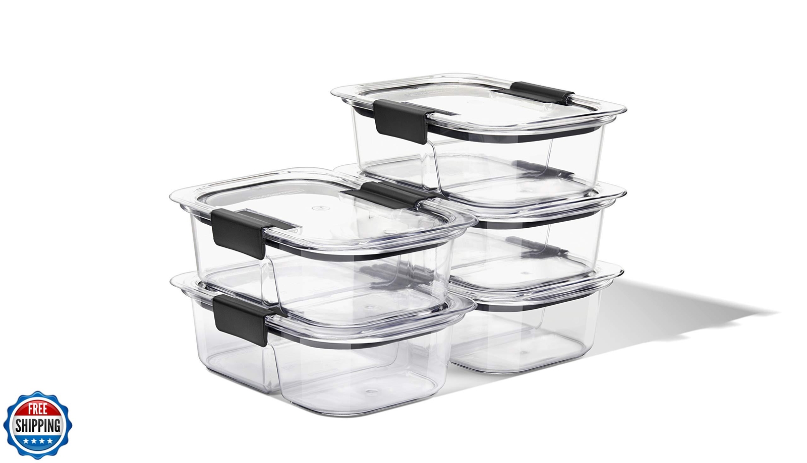 Rubbermaid Brilliance Meal Prep Containers, 2-Compartment Food Storage Contai