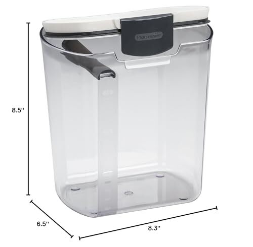 Clear Flour Storage Container Airtight Seal 4 Quart with Leveling Bar
