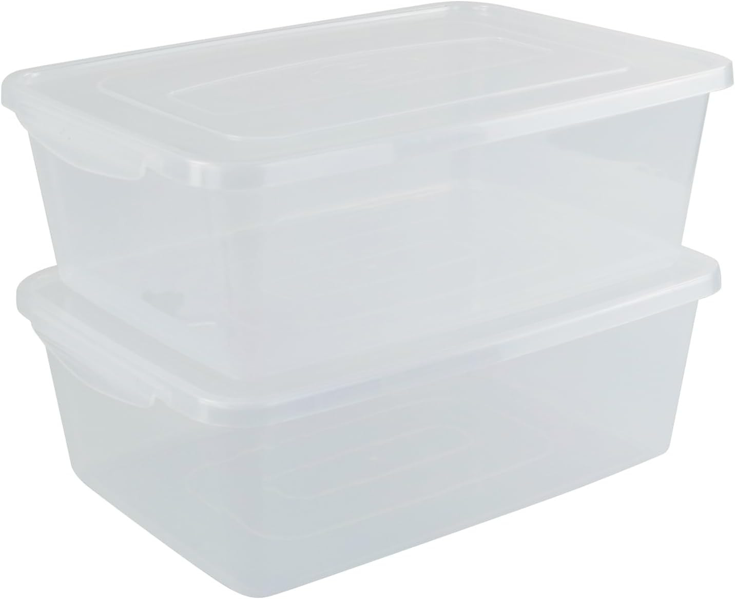 2-Pack 16 L Pizza Dough Proofing Box with Lid, Clear Food Pizza Storage Containe