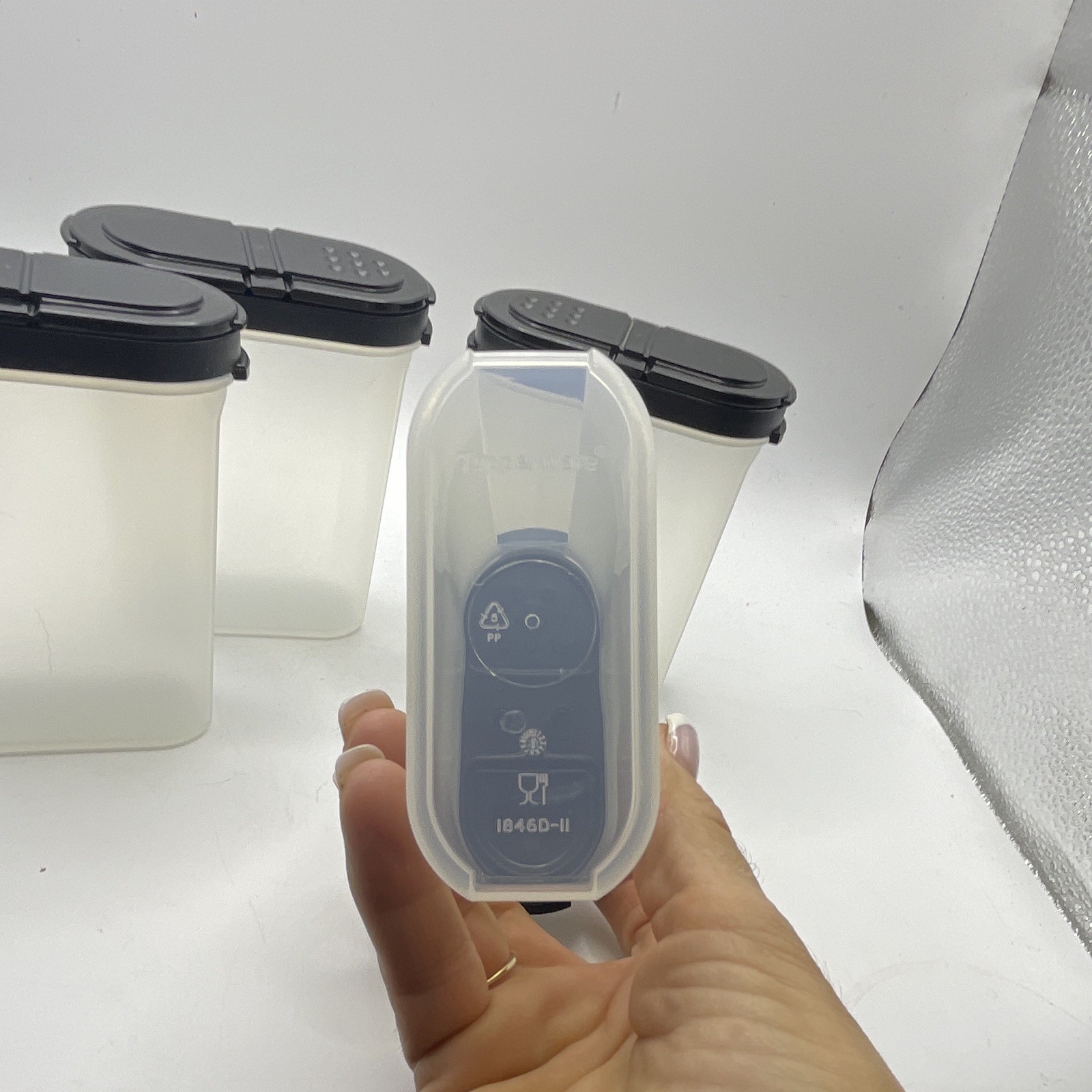 Tupperware Modular Mates 4pc Rectangular Storage Container Set Black Spices