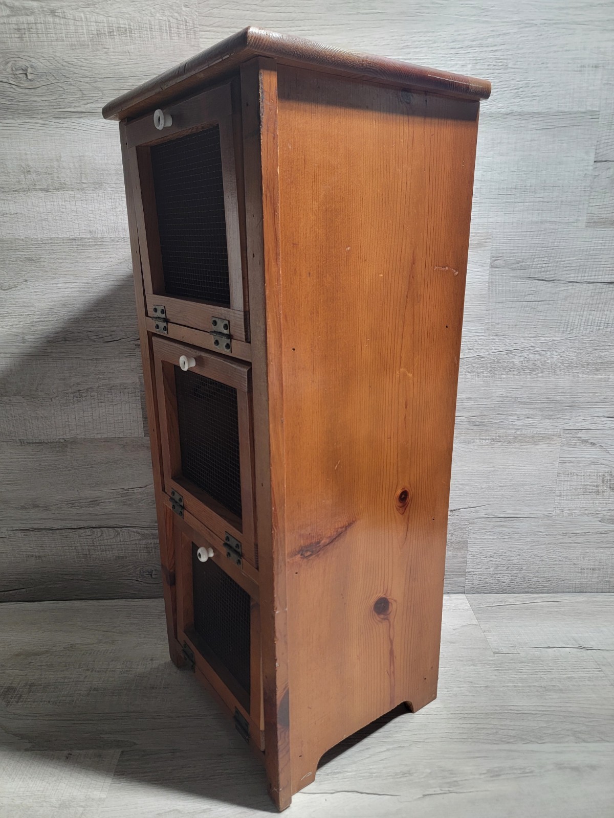 Vintage Rustic Farmhouse Wooden Potato Vegetable Storage Bin Jelly Cabinet