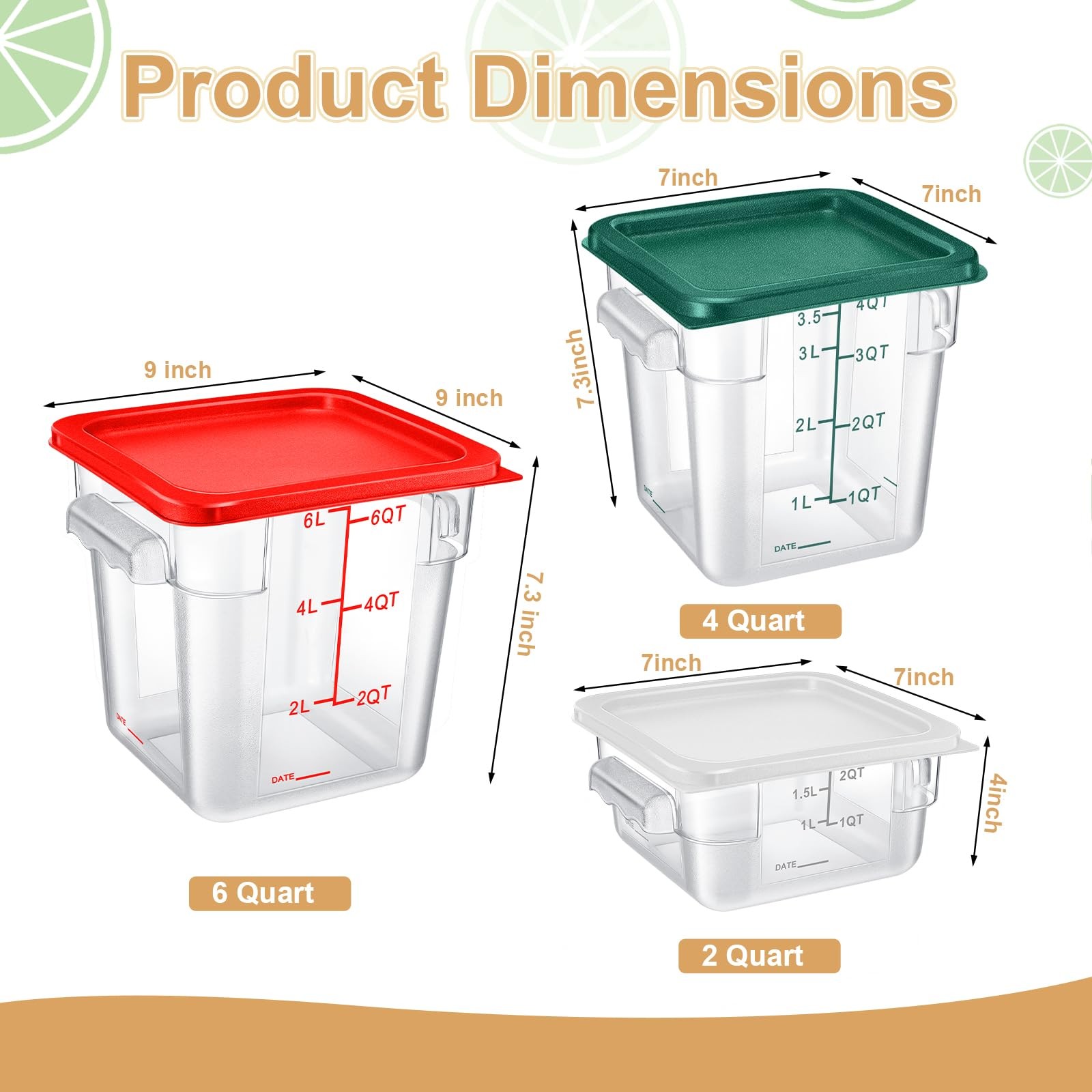 Tioncy 6 Pcs Food Storage Container with Lids Set 2 as shown in the picture