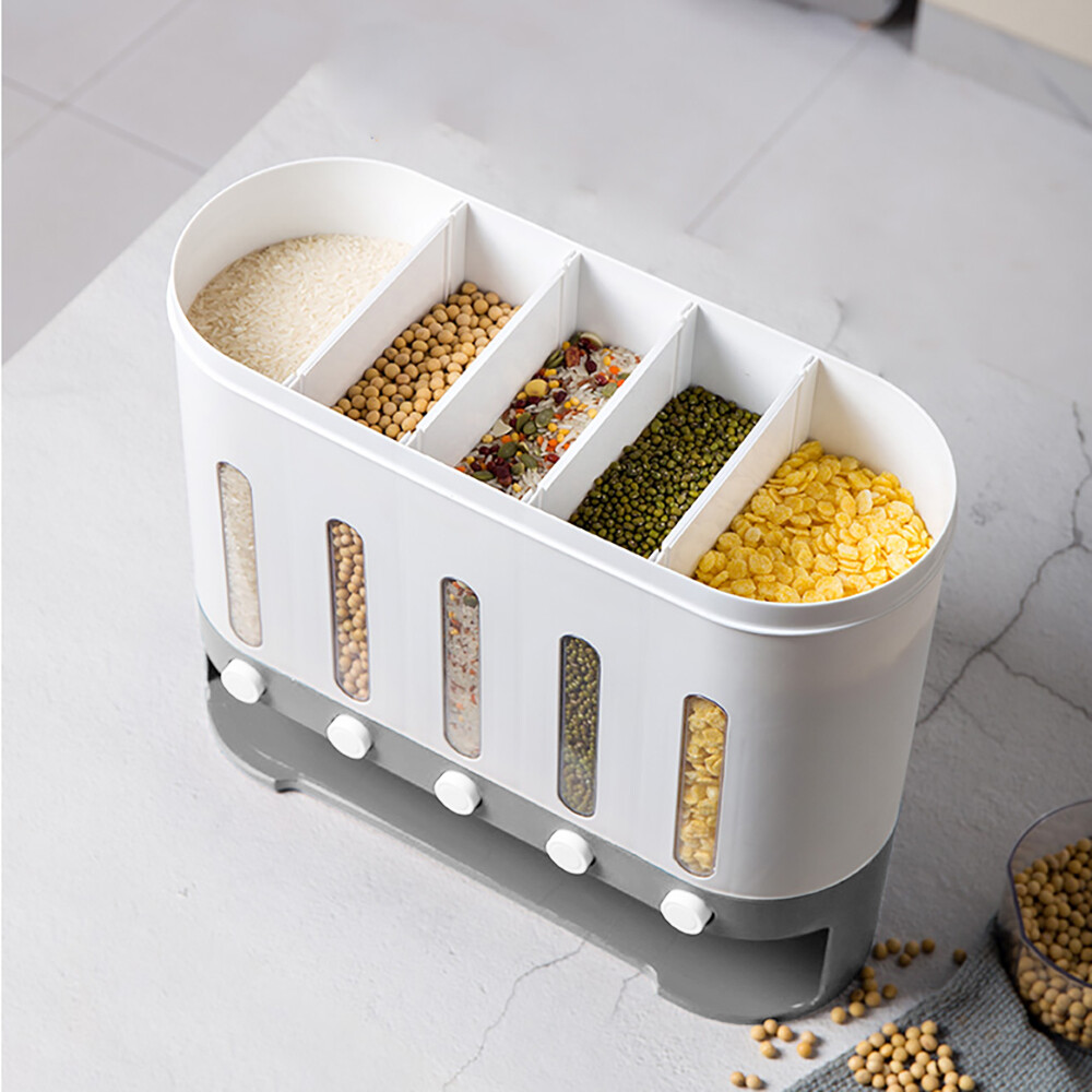 Cereal Dispenser Rice Grain Barrel Storage Container Wall Mount Case Kitchen