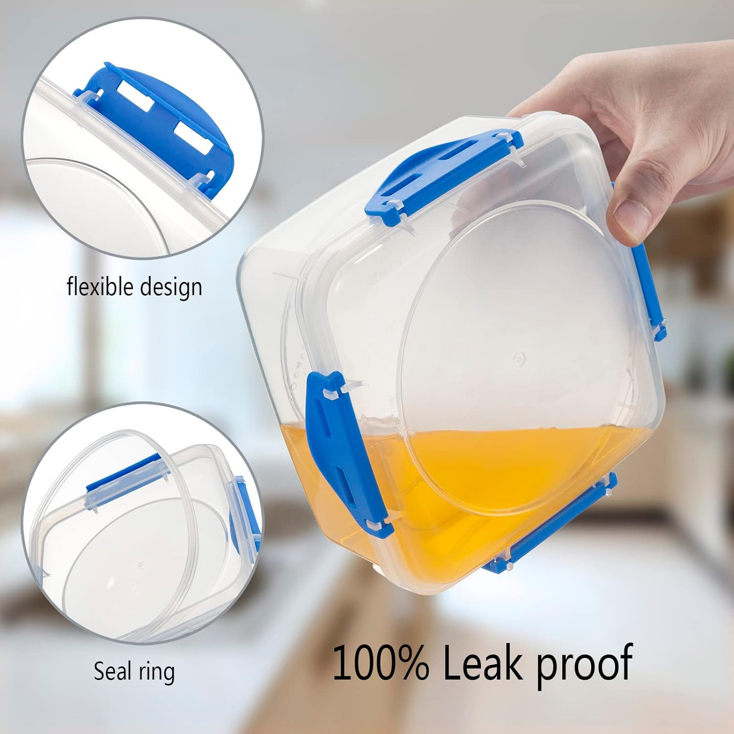 4 PCS Sandwich Containers – 100% Airtight & Bpa-Free & Microwave & Dishwasher Sa