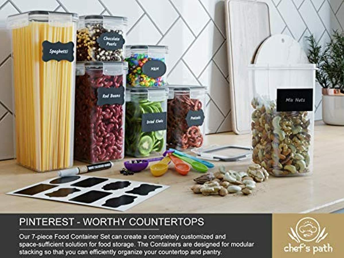 Airtight Food Storage Containers Set 14 Piece Kitchen Pantry Organizer Storage