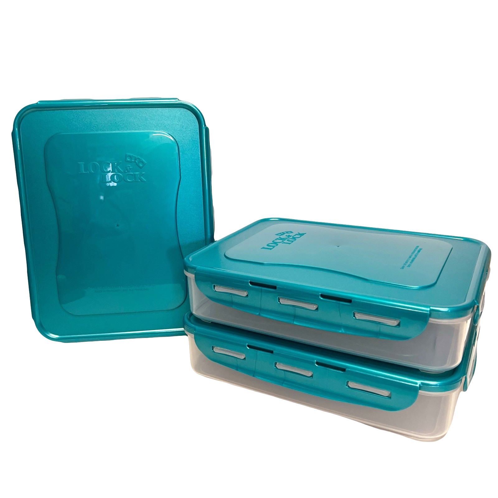LocknLock Large Food & Craft Storage Container 11.5 x 9 x 2.75″ K50271 Set of 3
