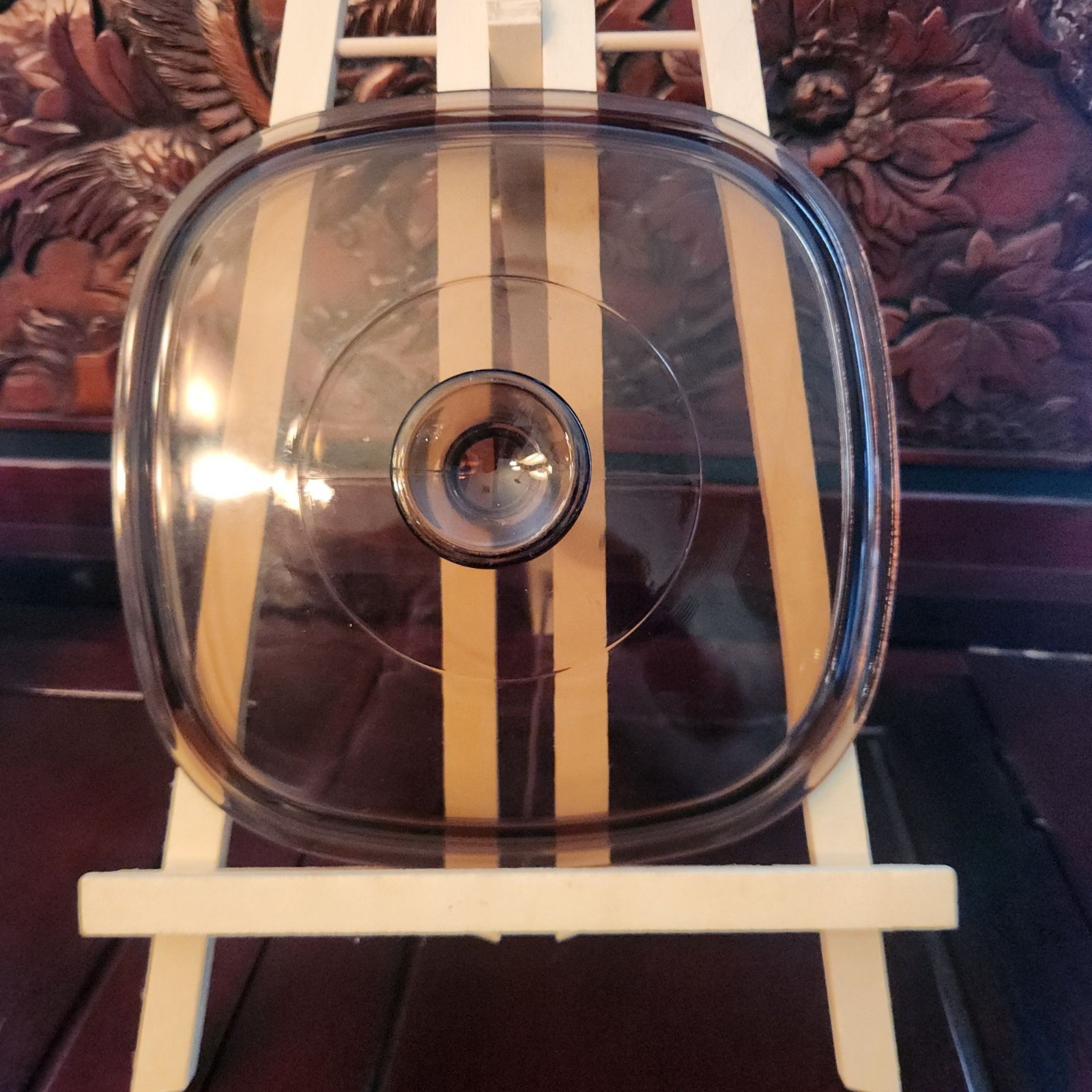 Brown Pyrex Square Clear Glass Replacement Lid for 2.5 qt. Baking Dish
