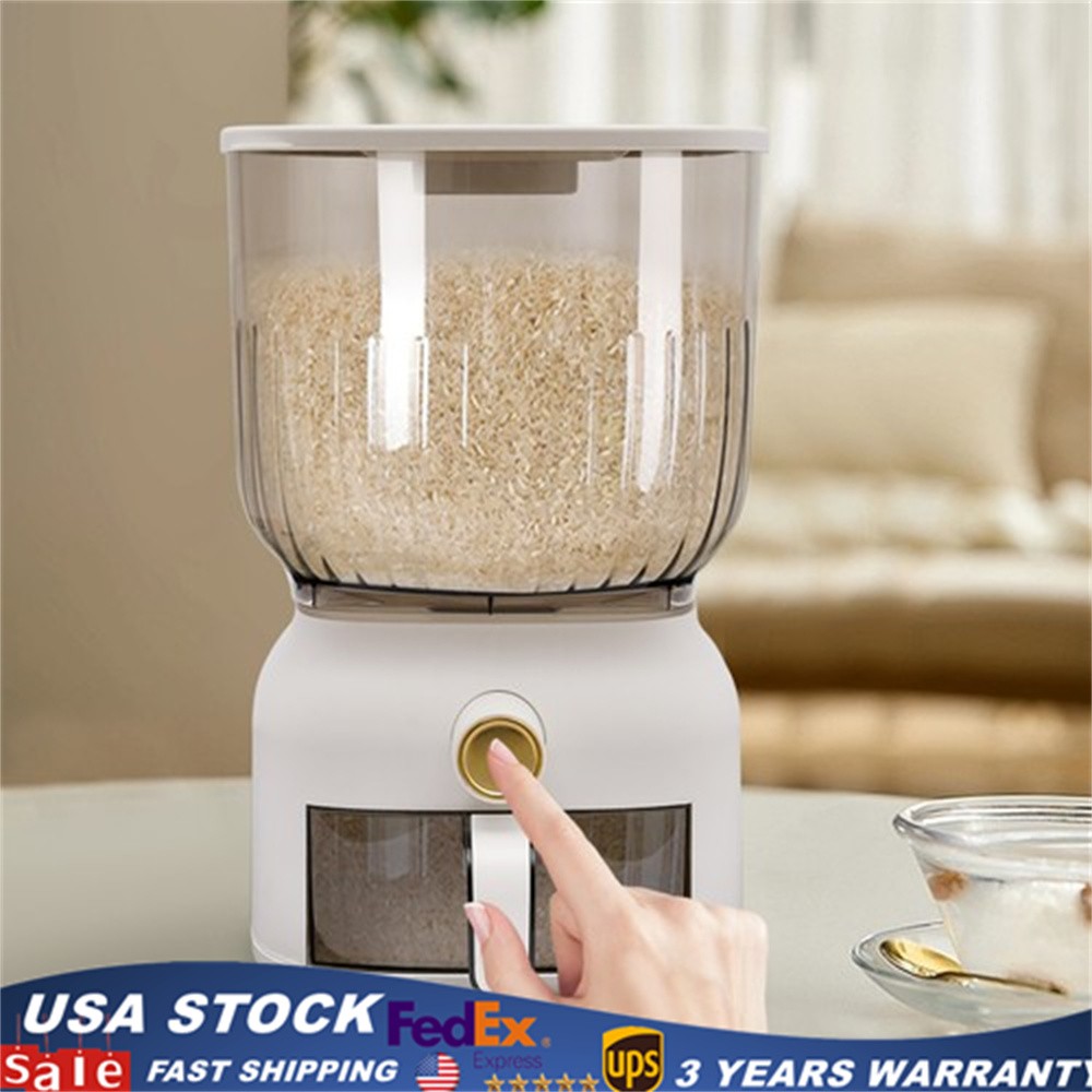 22lbs Rice Dispenser Grain Storage Container Kitchen Organizer With Rice Cup