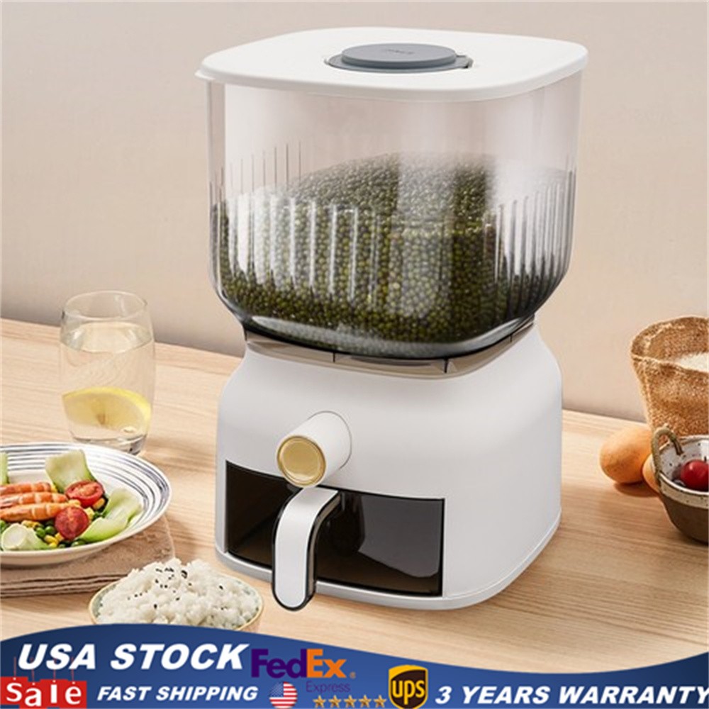 22lbs Rice Dispenser Grain Storage Container Kitchen Organizer With Rice Cup